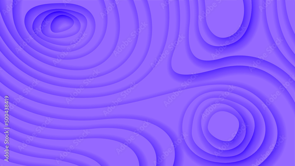 Poster lilac wavy abstract paper cut background vector shadows 3d smooth objects modern design