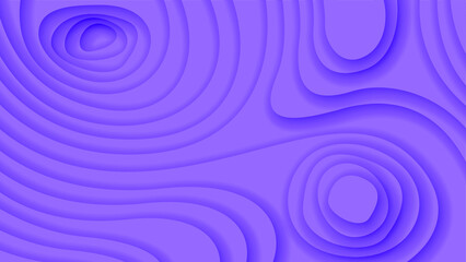 Lilac Wavy Abstract Paper Cut Background Vector Shadows 3D Smooth Objects Modern Design