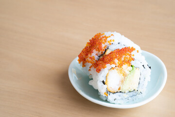 California roll　(Fried shrimp and avocado sushi)