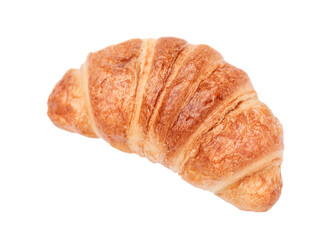 French pastry closeup croissant one isolated on white background.