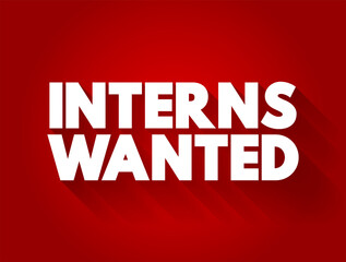 INTERNS WANTED text concept for presentations and reports