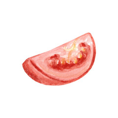 Watercolor hand-drawn tomatoes. Realistic images