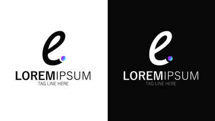 Letter E Web Logo Design Concept for Company Business Corporates Black and White theme Vector EPS files
