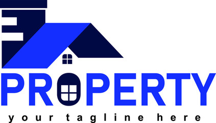 property logo icon vector illustration blue