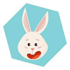 Obraz premium Bunny's emotion. Smile into Romb.