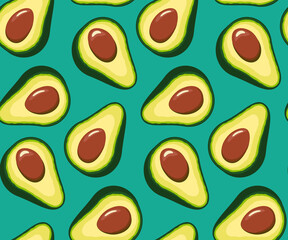 Seamless pattern with avocado vector image
