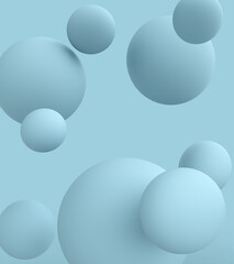 abstract blue background with blue ball. 3d rendering