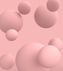 Pink abstract background with pink sphere. 3d rendering