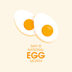 May is National Egg Month vector. Half boiled egg icon vector. Healthy protein breakfast vector. Important day