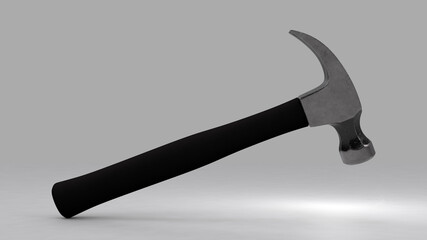 3d illustration. A beautiful view of hammer toll on a gray gradient background.
