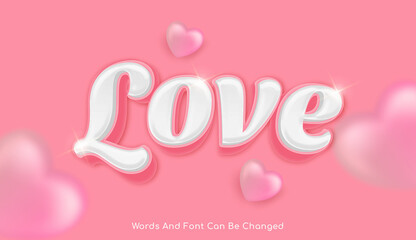 Love 3d style editable text effect