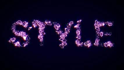 style - text made of shining pink diamonds, isolated - object 3D rendering