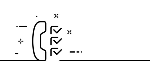 Phone with checkmark line icon. Mobile phone, done, confirmation. Communication concept. One line style. Vector line icon for Business and Advertising