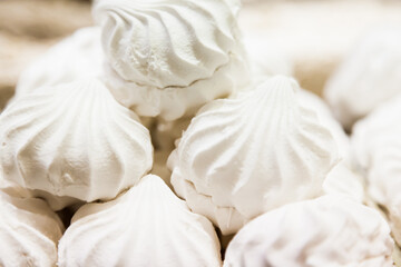 Fototapeta na wymiar Bakery products. Marshmallows close up.