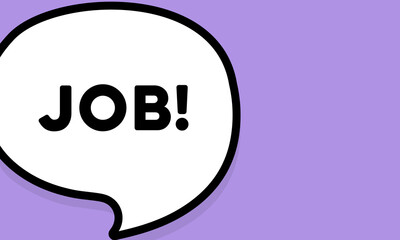 Speech bubble with job text. Boom retro comic style. Pop art style. Vector line icon for Business and Advertising