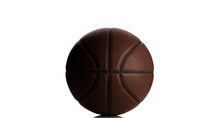 Brown basketball ball isolated on white background. Team sport concept.  Horizontal sport theme poster, greeting cards, headers, website and app