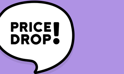 Speech bubble with price drop text. Boom retro comic style. Pop art style. Vector line icon for Business and Advertising