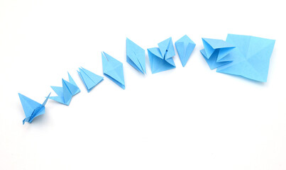 Origami paper bird, part instructions