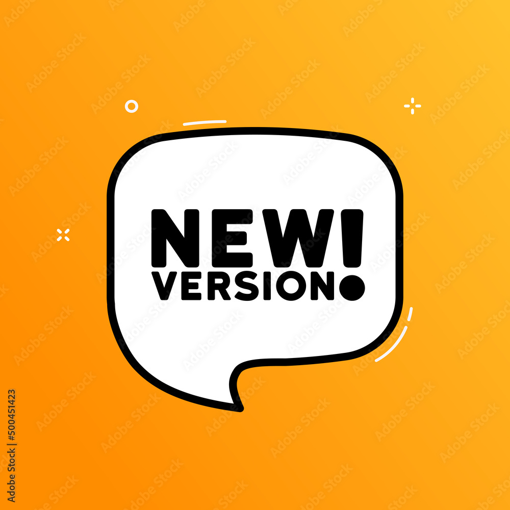 Poster speech bubble with new version text. boom retro comic style. pop art style. vector line icon for bus