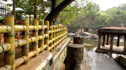 A footpath walkway in the park