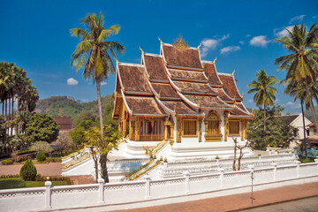 Laos - Luang Prabang - Very beaulifully ornate Haw Pha Bang (Royal temple) on the grounds of royal palace complex along with Sisavangvong road