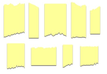 Torn sheets of paper. Torn paper strips set. note paper blank sign tag label. old blank paper