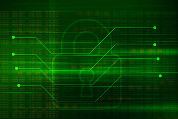 2d illustration Safety concept: Closed Padlock on digital background