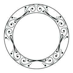 monochrome vintage circular frame
