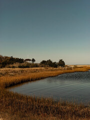 sunset over the river