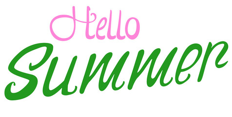 Hello summer vector hand lettering phrase