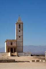 Las Salinas church in the Gata Cape Natural Park coast. Almer&iacute;a, Andaluc&iacute;a, Spain.