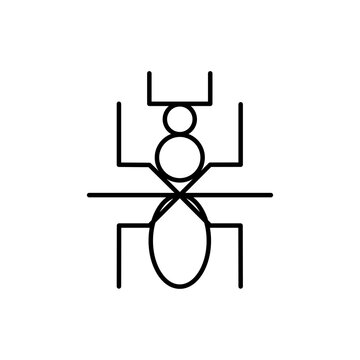 abstract graphic linear image of ant, symbol insect