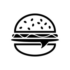 burger logo design vector template, Fast food logo, badge flat modern minimal design illustration