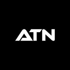 ATN letter logo design with black background in illustrator, vector logo modern alphabet font overlap style. calligraphy designs for logo, Poster, Invitation, etc.