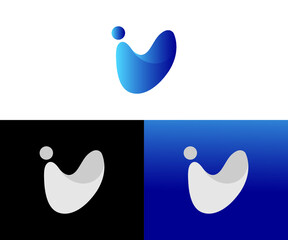 Unique v logo design