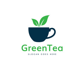 Green Tea Logo Design Template. Tea Leaf vector. Tea Logo Design Template.