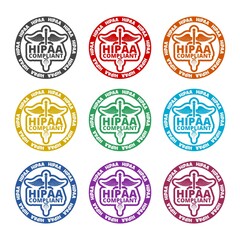 HIPAA circle icon color set