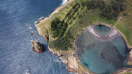 Vista Aérea do Ilhéu de Vila Franca do Campo, em São Miguel