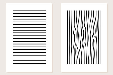 Minimalist Abstract Boho Graphic Poster Set Pattern Background