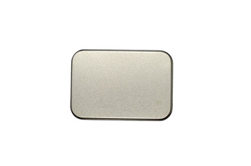 Single isolated top view grey metallic gift box