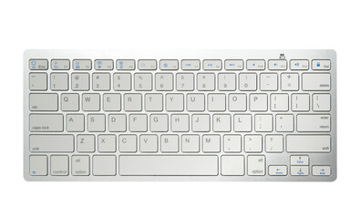 keyboard isolated on white top view