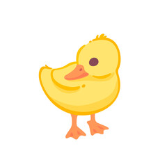 Cute duckling. Contour vector illustration.