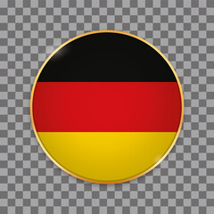 vector illustration of round button banner with country flag of Germany