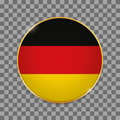 Naklejka premium vector illustration of round button banner with country flag of Germany