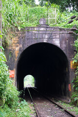Railway line through the tunnel.