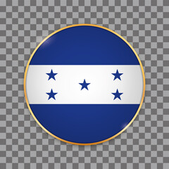 vector illustration of round button banner with country flag of Honduras