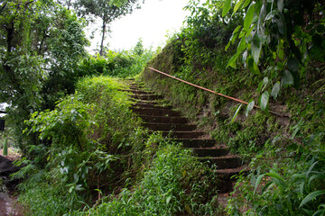 View of stairs and steps to village.