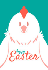 Obraz premium Happy Easter chick keeps banner