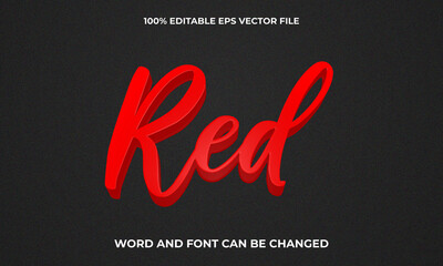 Red Editable 3d text Effect Style,
