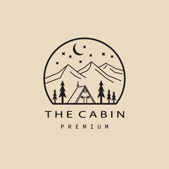 cabin logo, icon and symbol, with emblem vector illustration design
